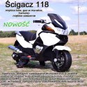 NAJWIĘKSZY SUPER SZYBKI MOTOR ŚCIGACZ 118, MIĘKKIE KOŁA, MIĘKKIE SIEDZENIE, GAZ W RĄCZCE, HAMULEC /HZB118