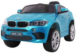 Auto na akumulator BMW X6M Lakierowany Niebieski 2x45W + PILOT + SKÓRA