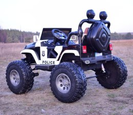 JEEP BUGGY POLICJA MEGA KOŁA Z AMORTYZATORAMI PILOT 4X4, PRZESUWANE SIEDZENIE, /SX-1719