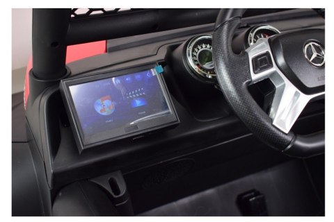 MERCEDES BENZ UNIMOG 4X4,12V14AH, AMORTYZATORY, MIĘKKIE KOŁA, MP4, SUPER OPCJA/UNIMOG