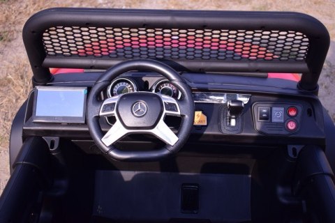 MERCEDES BENZ UNIMOG 4X4,12V14AH, AMORTYZATORY, MIĘKKIE KOŁA, MP4, SUPER OPCJA/UNIMOG