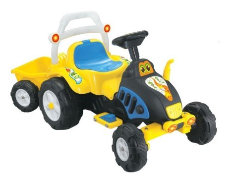Duży świecący traktor na akumulator z przyczepą / XR-0905