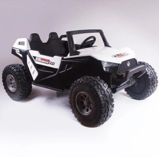 MEGA BUGGY CLASH STRONG DO 16KM/h BIAŁY DLA 2 DZIECI, 4 SILNIKI, 24, MIĘKKIE PRZESUWANE SIEDZENIE, MIĘKKIE KOŁ