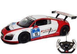 Auto R/C Audi R8 LMS Rastar 1:14 Biało Czerwone