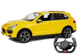 Auto R/C Porsche Cayenne Rastar 1:14 Żółte na pilota