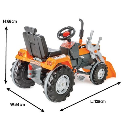 WOOPIE Ogromny Traktor Na Pedały Spychacz + Wiaderko Zestaw Wakacyjny 8 akc Koszyk