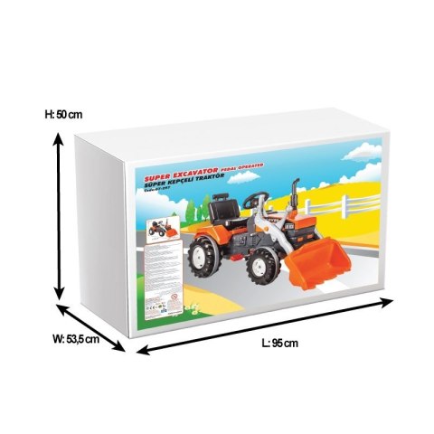 WOOPIE Ogromny Traktor Na Pedały Spychacz + Wiaderko Zestaw Wakacyjny 8 akc Koszyk