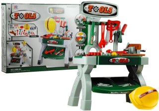 WARSZTAT STOLIK Z NARZĘDZIAMI KASK PIŁA IMADŁO