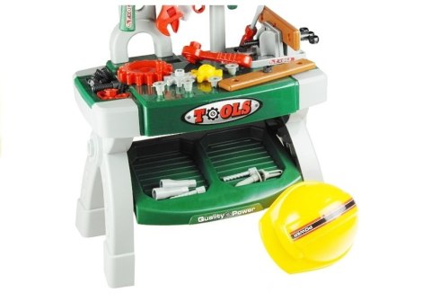 WARSZTAT STOLIK Z NARZĘDZIAMI KASK PIŁA IMADŁO