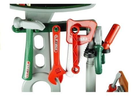 WARSZTAT STOLIK Z NARZĘDZIAMI KASK PIŁA IMADŁO