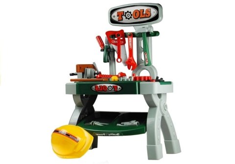 WARSZTAT STOLIK Z NARZĘDZIAMI KASK PIŁA IMADŁO