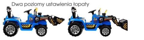 Pojazd Koparka Traktor Niebieska + PILOT