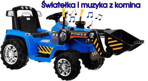 Pojazd Koparka Traktor Niebieska + PILOT