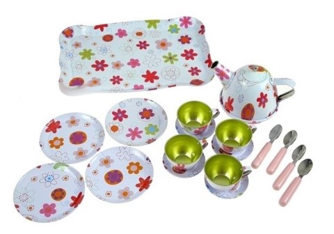 PIĘKNY METALOWY SERWIS DO HERBATY ZESTAW KUCHENNY