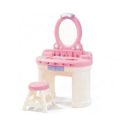 STEP2 Toaletka dla dziewczynki z lustrem z oświetleniem biała różowa