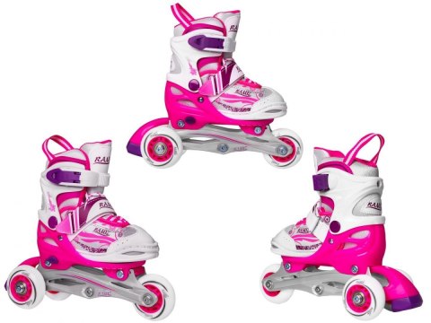 Rolki, Łyżwy, Zestaw 4w1 27-30 Różowe