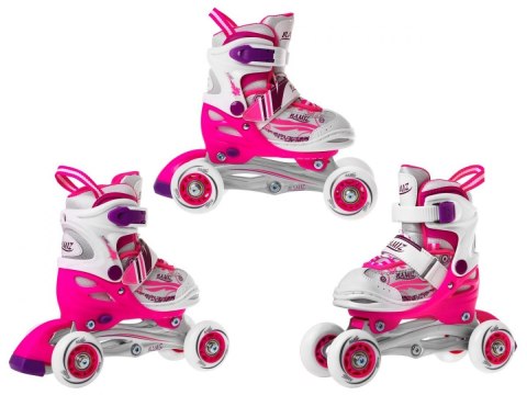 Rolki, Łyżwy, Zestaw 4w1 27-30 Różowe