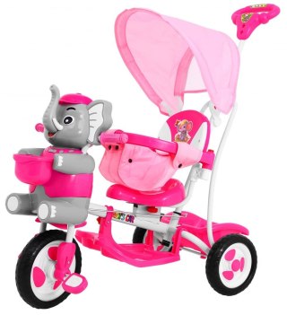 Rowerek 3 Kołowy Szczęśliwy Słoń Różowy
