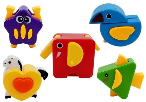 Autko Bus Sorter na baterie dla Niemowlaka Gra Świeci Kształty Rozkładane Klocki