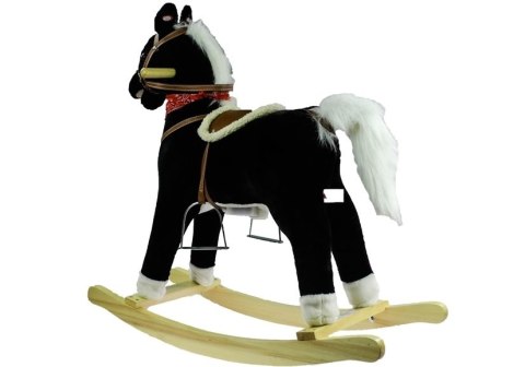 Koń Na Biegunach 74cm Czarno-biały