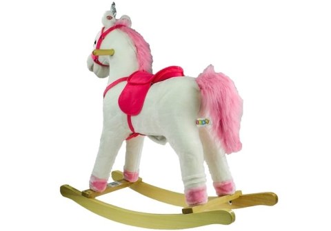 Koń Na Biegunach Jednorożec Biały Dźwięki 75 CM