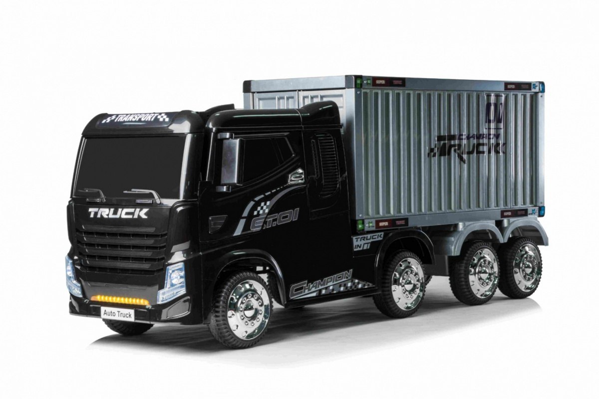 Pojazd Container Truck Czarny + Naczepa