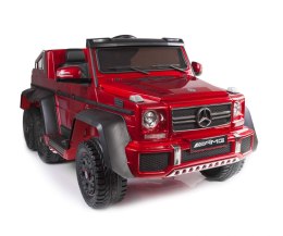 MEGA POJAZD- ORYGINALNY MERCEDES G63, NAPĘD 6X6, MIĘKKIE KOŁA, MIĘKKIE SIEDZENIE, SIEDZENIE DLA RODZICA, 2x12v14AH, LAKIER, MP4/