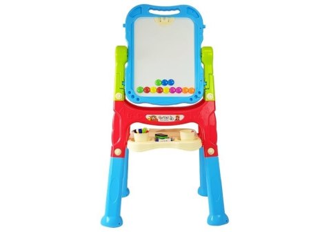 Tablica Magnetyczna Kredowa 2 w 1 Niebiesko Czerwona Akcesoria