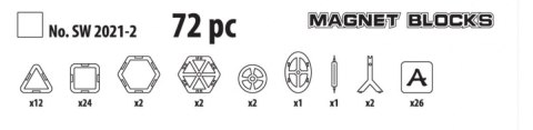 Zestaw Klocków Magnetycznych 72el.