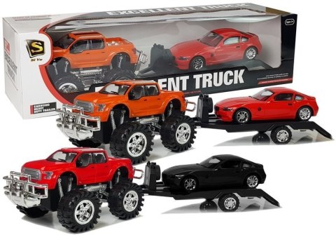 Zestaw Pojazdów Monster Truck Czerwony Laweta 58 cm