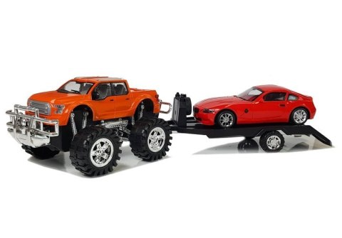 Zestaw Pojazdów Monster Truck Czerwony Laweta 58 cm