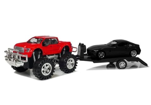 Zestaw Pojazdów Monster Truck Czerwony Laweta 58 cm