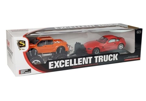 Zestaw Pojazdów Monster Truck Czerwony Laweta 58 cm