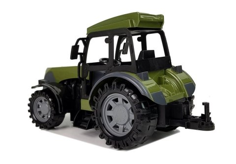 Zielony Traktor z Niską Przyczepą Figurka Konia Zdalnie Sterowany 2.4G